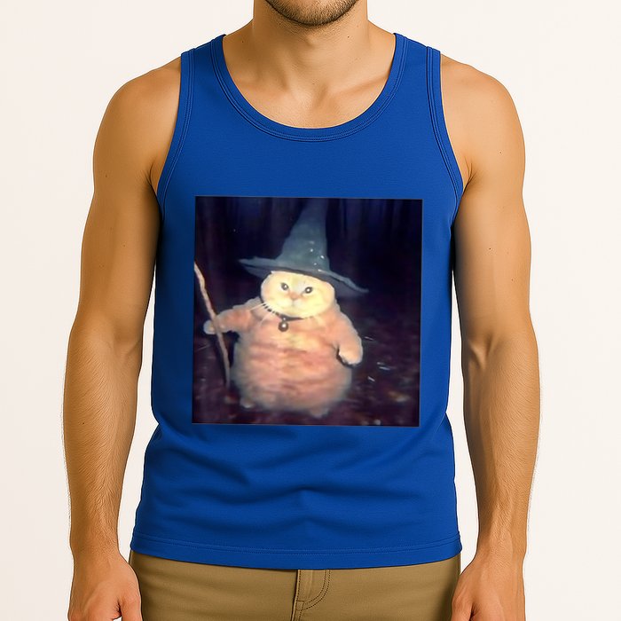 Wizard Cat Weird Funny Halloween Cat Meme Tank Top
