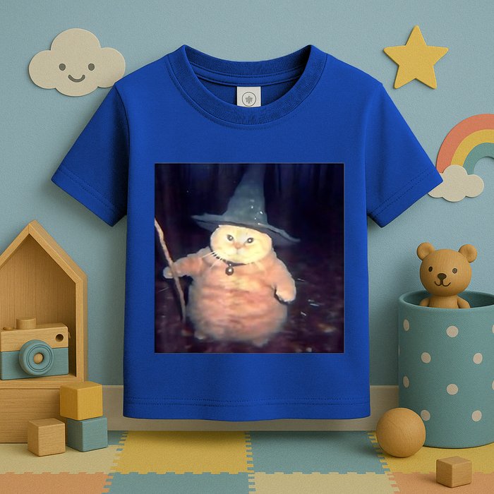 Wizard Cat Weird Funny Halloween Cat Meme Toddler T-Shirt