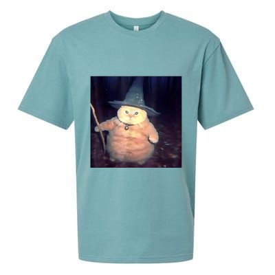 Wizard Cat Weird Funny Halloween Cat Meme Sueded Cloud Jersey T-Shirt