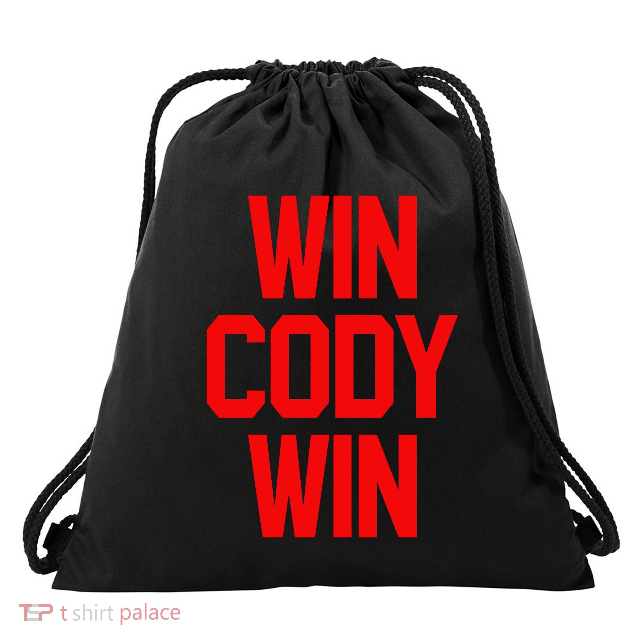 Win Cody Win Drawstring Bag