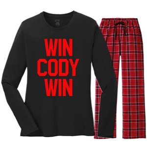 Win Cody Win Women's Long Sleeve Flannel Pajama Set 