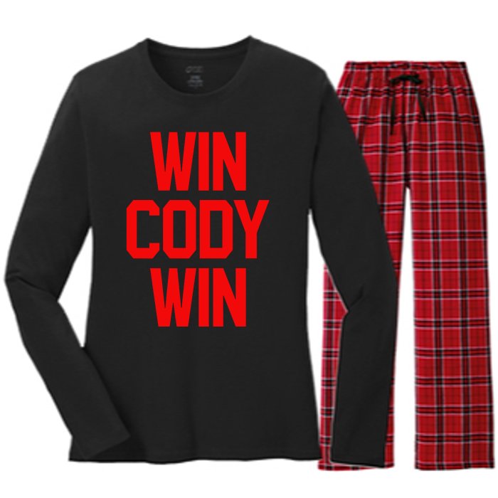 Win Cody Win Women's Long Sleeve Flannel Pajama Set 