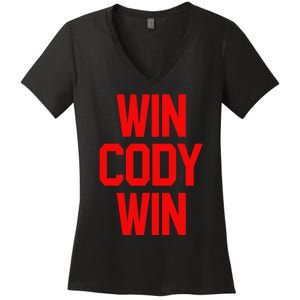 Win Cody Win Women's V-Neck T-Shirt