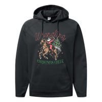 Western Christmas Wrangling Christmas Cheer Cowboy Santa Performance Fleece Hoodie