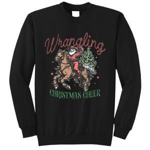 Western Christmas Wrangling Christmas Cheer Cowboy Santa Sweatshirt