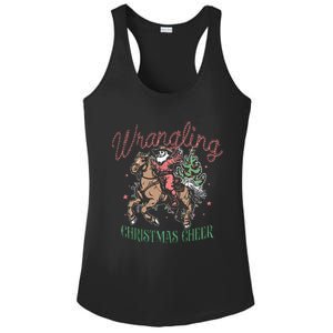 Western Christmas Wrangling Christmas Cheer Cowboy Santa Ladies PosiCharge Competitor Racerback Tank