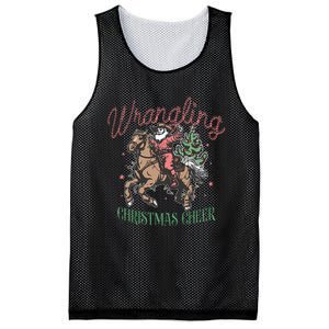 Western Christmas Wrangling Christmas Cheer Cowboy Santa Mesh Reversible Basketball Jersey Tank