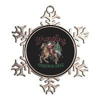 Western Christmas Wrangling Christmas Cheer Cowboy Santa Metallic Star Ornament