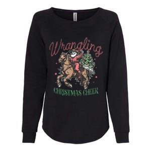 Western Christmas Wrangling Christmas Cheer Cowboy Santa Womens California Wash Sweatshirt