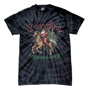 Western Christmas Wrangling Christmas Cheer Cowboy Santa Tie-Dye T-Shirt