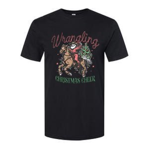 Western Christmas Wrangling Christmas Cheer Cowboy Santa Softstyle CVC T-Shirt