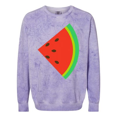 Watermelon Costume Watermelon Slice Couple Matching Colorblast Crewneck Sweatshirt