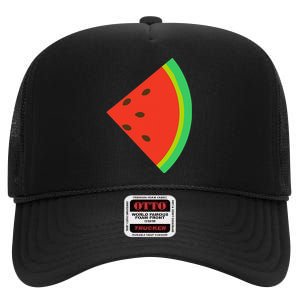 Watermelon Costume Watermelon Slice Couple Matching High Crown Mesh Back Trucker Hat