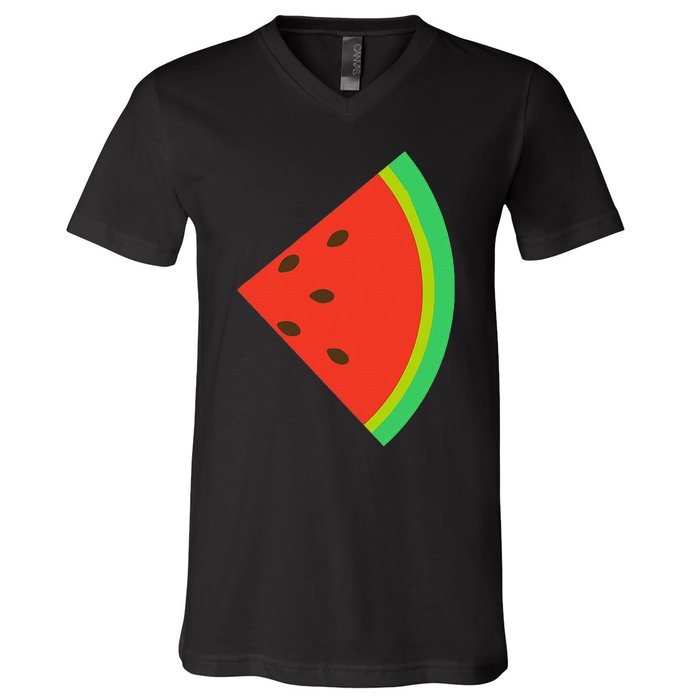 Watermelon Costume Watermelon Slice Couple Matching V-Neck T-Shirt