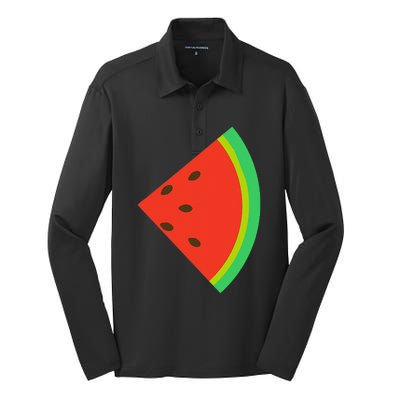 Watermelon Costume Watermelon Slice Couple Matching Silk Touch Performance Long Sleeve Polo