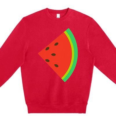 Watermelon Costume Watermelon Slice Couple Matching Premium Crewneck Sweatshirt