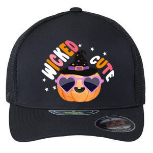 Wicked Cute Witch Halloween Pumpkin Flexfit Unipanel Trucker Cap