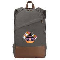 Wicked Cute Witch Halloween Pumpkin Cotton Canvas Backpack