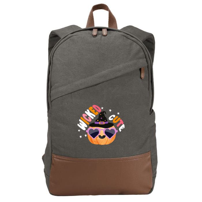 Wicked Cute Witch Halloween Pumpkin Cotton Canvas Backpack