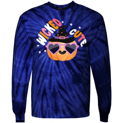 Wicked Cute Witch Halloween Pumpkin Tie-Dye Long Sleeve Shirt