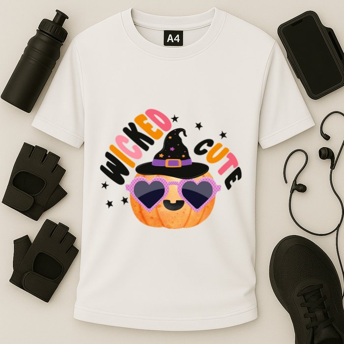 Wicked Cute Witch Halloween Pumpkin Cooling Performance Crew T-Shirt