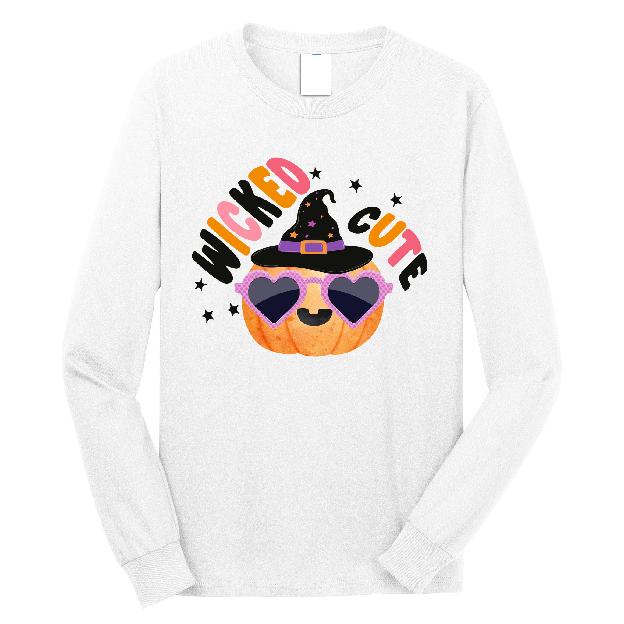 Wicked Cute Witch Halloween Pumpkin Long Sleeve Shirt