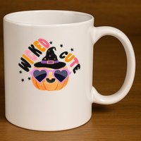 Wicked Cute Witch Halloween Pumpkin 11oz C Handle Ceramic Mug