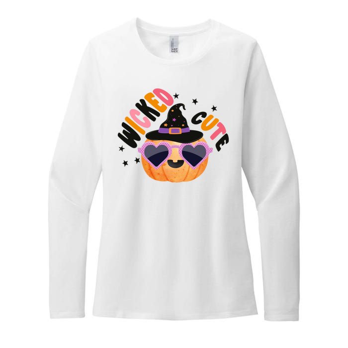 Wicked Cute Witch Halloween Pumpkin Womens CVC Long Sleeve Shirt