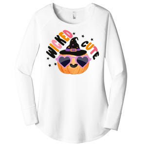 Wicked Cute Witch Halloween Pumpkin Women's Perfect Tri Tunic Long Sleeve Shirt