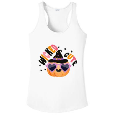 Wicked Cute Witch Halloween Pumpkin Ladies PosiCharge Competitor Racerback Tank