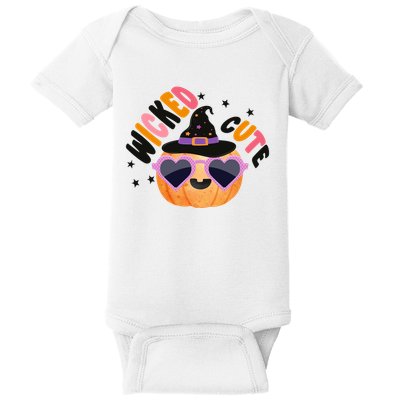 Wicked Cute Witch Halloween Pumpkin Baby Bodysuit