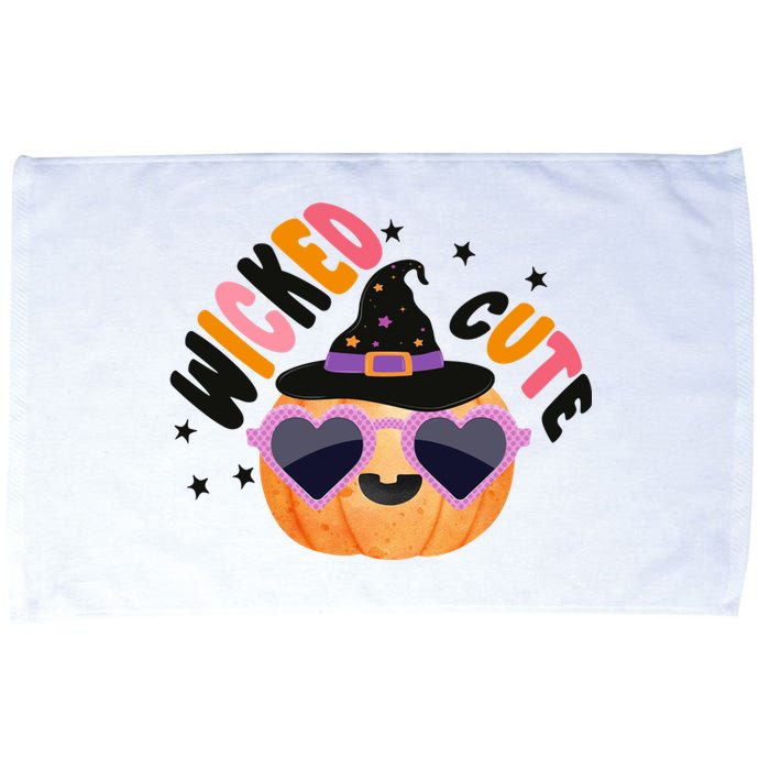 Wicked Cute Witch Halloween Pumpkin Microfiber Hand Towel