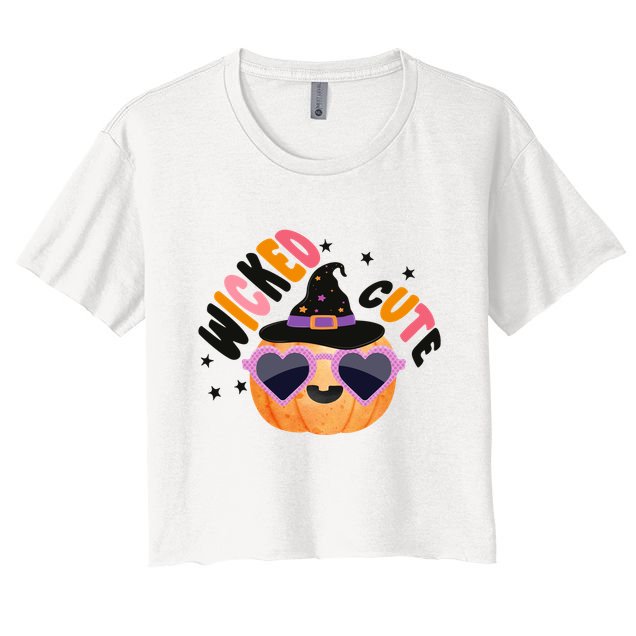 Wicked Cute Witch Halloween Pumpkin Crop Top