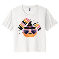 Wicked Cute Witch Halloween Pumpkin Women's Crop Top Tee