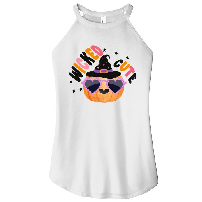 Wicked Cute Witch Halloween Pumpkin Women's Perfect Tri Rocker Tank