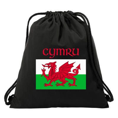 Wales Cymru Welsh Flag Drawstring Bag