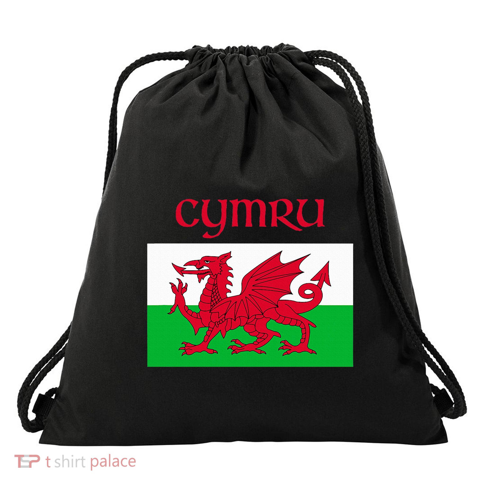 Wales Cymru Welsh Flag Drawstring Bag
