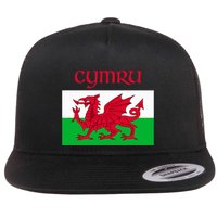 Wales Cymru Welsh Flag Flat Bill Trucker Hat