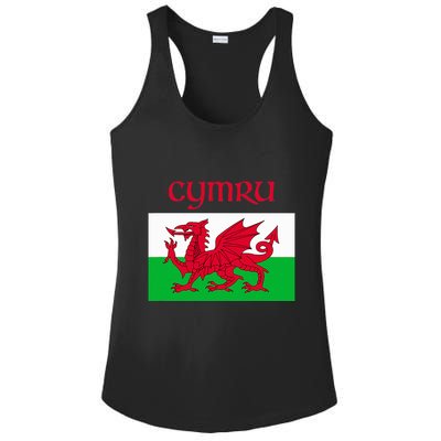 Wales Cymru Welsh Flag Ladies PosiCharge Competitor Racerback Tank