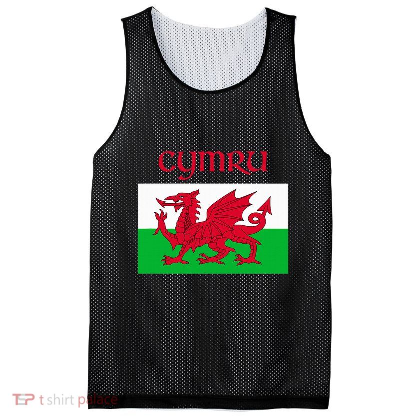 Wales Cymru Welsh Flag Mesh Reversible Basketball Jersey Tank