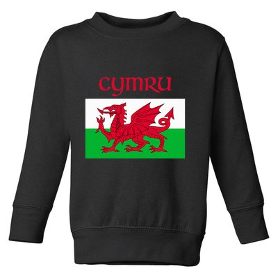 Wales Cymru Welsh Flag Toddler Sweatshirt
