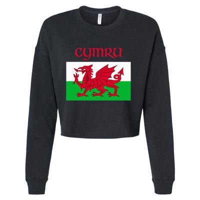 Wales Cymru Welsh Flag Cropped Pullover Crew