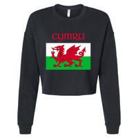 Wales Cymru Welsh Flag Cropped Pullover Crew