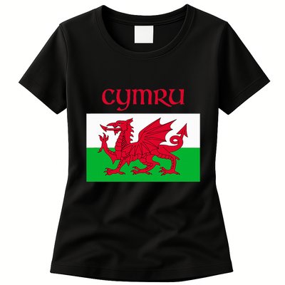 Wales Cymru Welsh Flag Womens T-Shirt