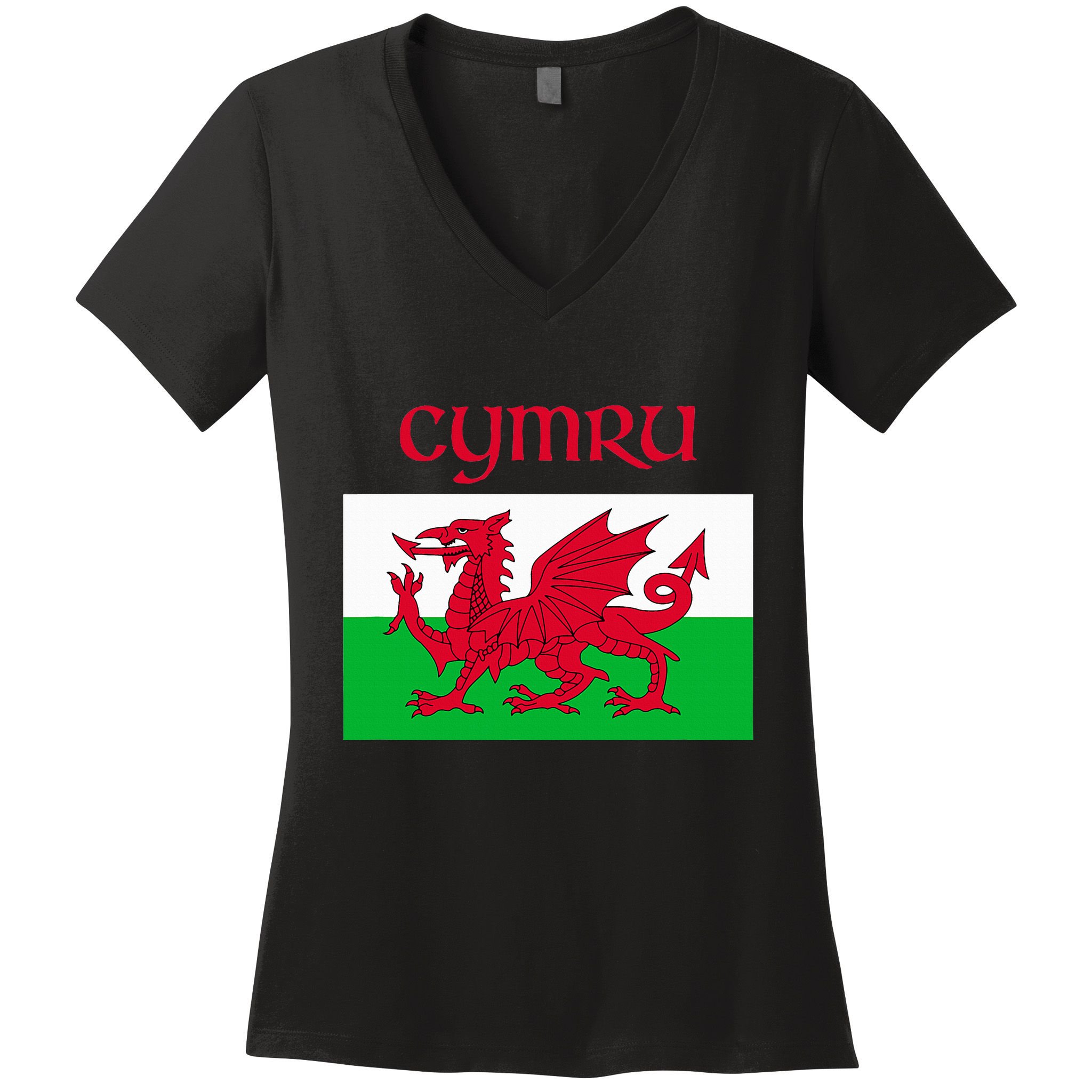 Wales Cymru Welsh Flag Women's V-Neck T-Shirt