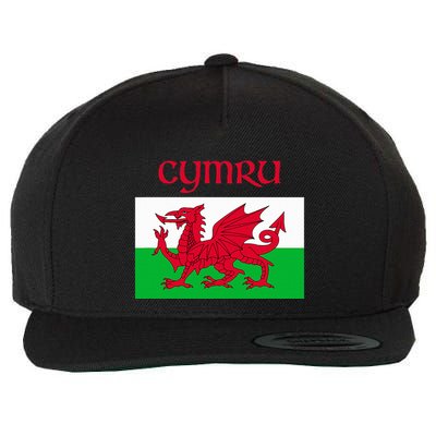 Wales Cymru Welsh Flag Wool Snapback Cap