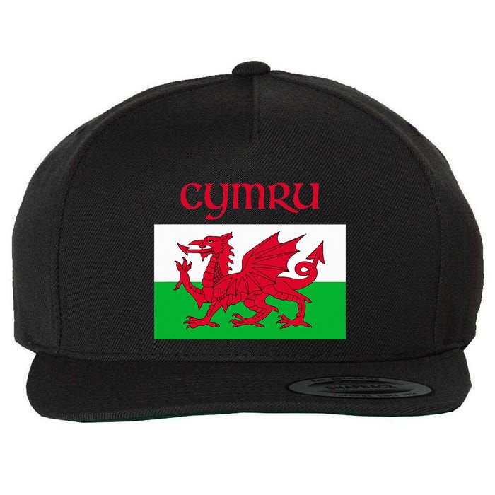 Wales Cymru Welsh Flag Wool Snapback Cap