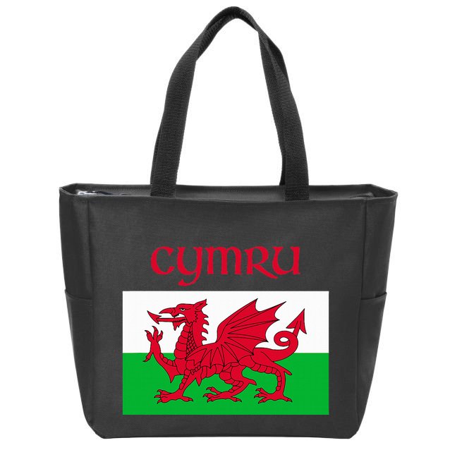 Wales Cymru Welsh Flag Zip Tote Bag