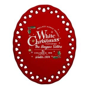 White Christmas Wallace And Davis Haynes Sister Ceramic Oval Ornament