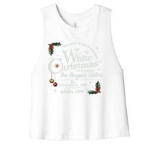 White Christmas Wallace And Davis Haynes Sister Women's Racerback Cropped Tank